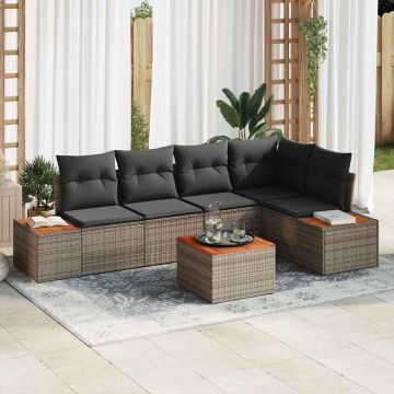 vidaXL Set de canapele pentru grădină 6 pcs Gri 264 x 154 x 85 cm