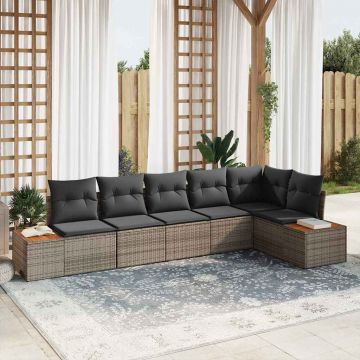 vidaXL Set de canapele pentru grădină 6 pcs Gri 319 x 154 x 85 cm