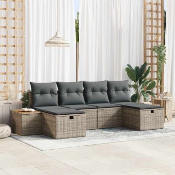vidaXL Set de canapele pentru grădină 6 pcs Gri 55 x 62 x 69 cm