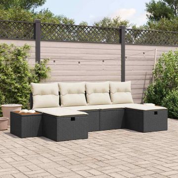 vidaXL Set de canapele pentru grădină 6 pcs Negru 55 x 62 x 69 cm