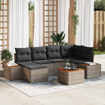 vidaXL Set de canapele pentru grădină 7 pcs Gri 264 x 154 x 85 cm