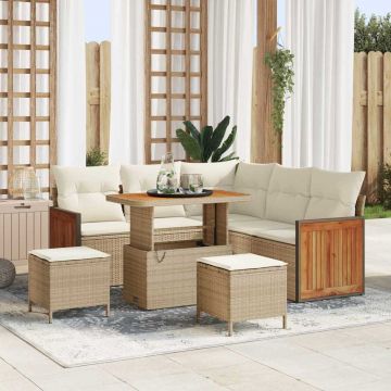 vidaXL Set de canapele pentru grădină 8 pcs Bej și crem