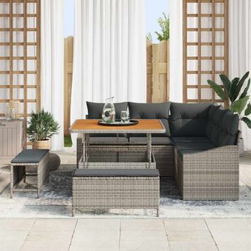 vidaXL Set de canapele pentru grădină 8 pcs Gri 100 x 100 x 71 cm