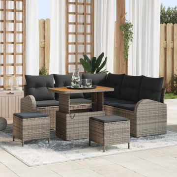 vidaXL Set de canapele pentru grădină 8 pcs Gri 90 x 55 x 71 cm