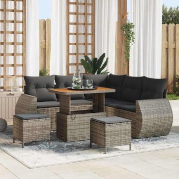 vidaXL Set de canapele pentru grădină 8 pcs Gri 90 x 55 x 71 cm