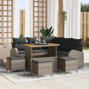 vidaXL Set de canapele pentru grădină 9 pcs Gri 110 x 55 x 71 cm