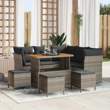 vidaXL Set de canapele pentru grădină 9 pcs Gri 110 x 55 x 71 cm