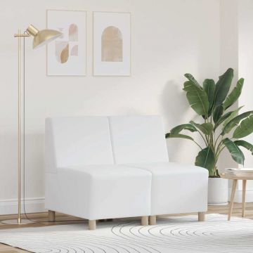 vidaXL Unitate Sofa Modulară Fără Brațe 2 pcs Alb 55 x 74 x 82 cm