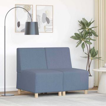 vidaXL Unitate Sofa Modulară Fără Brațe 2 pcs albastru 55 x 74 x 82 cm