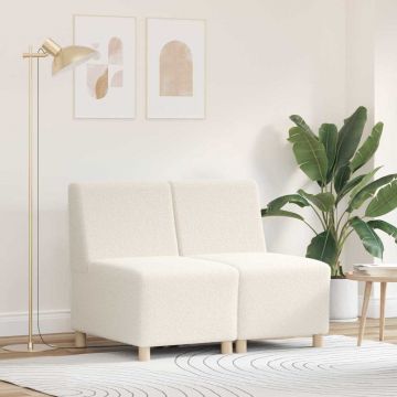 vidaXL Unitate Sofa Modulară Fără Brațe 2 pcs Crem 55 x 74 x 82 cm