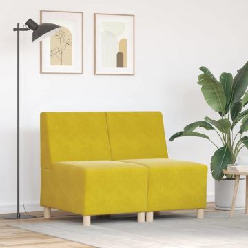 vidaXL Unitate Sofa Modulară Fără Brațe 2 pcs Galben 55 x 74 x 82 cm