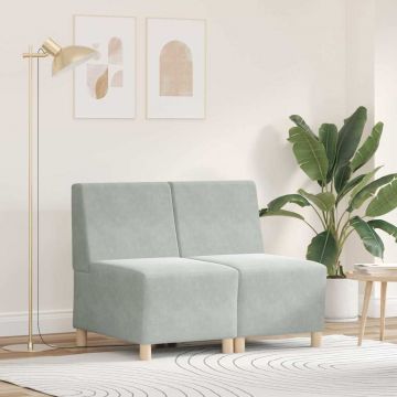 vidaXL Unitate Sofa Modulară Fără Brațe 2 pcs Gri deschis