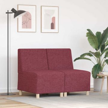 vidaXL Unitate Sofa Modulară Fără Brațe 2 pcs Roșu 55 x 74 x 82 cm