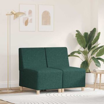 vidaXL Unitate Sofa Modulară Fără Brațe 2 pcs Verde închis