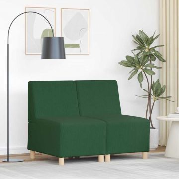 vidaXL Unitate Sofa Modulară Fără Brațe 2 pcs Verde Junglă