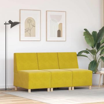 vidaXL Unitate Sofa Modulară Fără Brațe 3 pcs Galben 55 x 74 x 82 cm