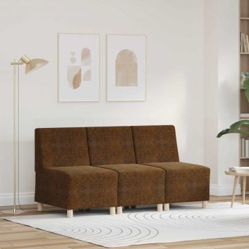 vidaXL Unitate Sofa Modulară Fără Brațe 3 pcs Maro 55 x 74 x 82 cm