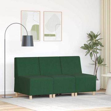 vidaXL Unitate Sofa Modulară Fără Brațe 3 pcs Verde Junglă
