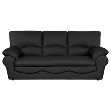 Canapea Cu 3 Locuri, piele, negru