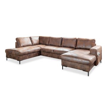 Canapea Modulară, textil, maro