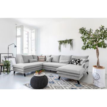 Colțar Extensibil, textil, gri deschis