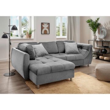 Colțar, textil, antracit, 190/250 cm