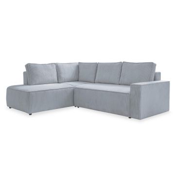 Colțar, textil, gri deschis, 194/247 cm