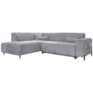 Colțar, textil, gri deschis, 192/250 cm