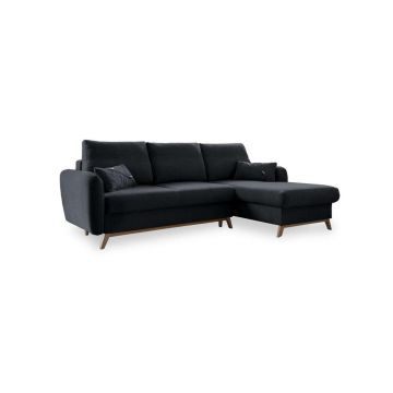 Colțar, textil, gri închis, 235/157 cm