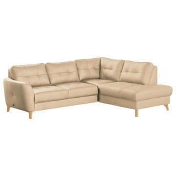 Colțar, textil, piele, bej, 236/190 cm