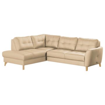 Colțar, textil, piele, bej, 190/236 cm