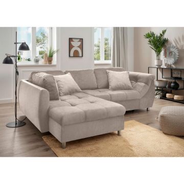 Colțar, textil, taupe, 190/250 cm