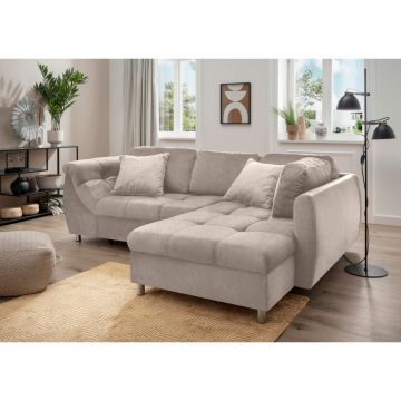 Colțar, textil, taupe, 250/190 cm