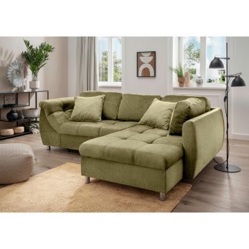 Colțar, textil, verde, 250/190 cm