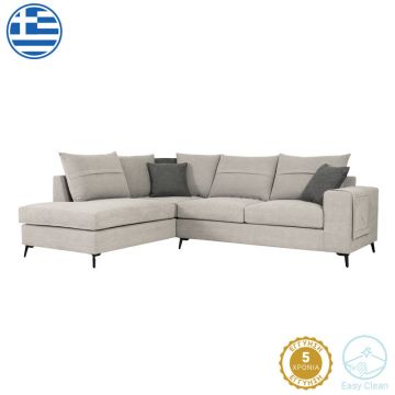 Coltar dreapta sofa Montana  Gri deschis cu perne Gri din stofa 275x215x93cm