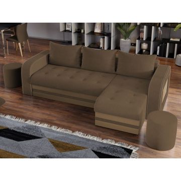 Coltar Extensibil Juno Stofa Maro / Piele Cappuccino