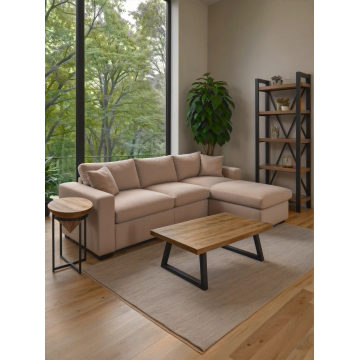 Coltar extensibil reversibil Lilian, Bej, 225x148x81 cm