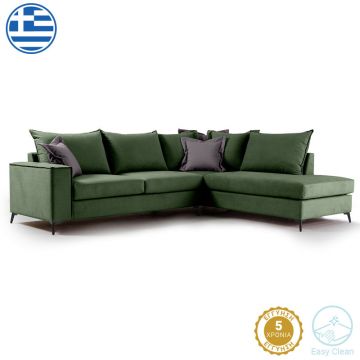 Coltar Stanga Boston Verde Inchis - Gri Inchis 290x235x95 cm