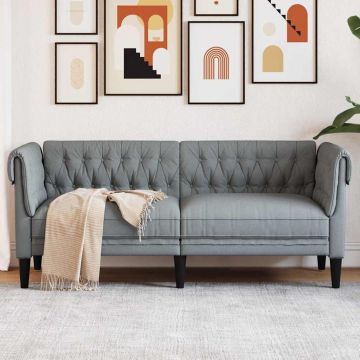 vidaXL Canapea Chesterfield Altele Gri deschis 182.5 x 74.5 x 74.5 cm