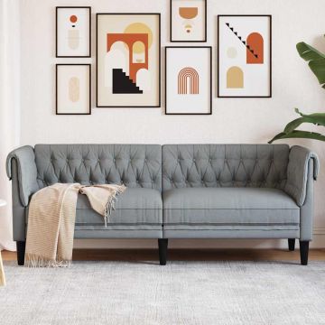 vidaXL Canapea Chesterfield Altele Gri deschis 201.5 x 74.5 x 74.5 cm