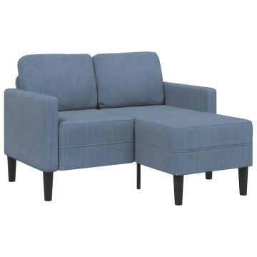 vidaXL Canapea cu 2 locuri cu șezlong în formă de L albastru 125 cm in