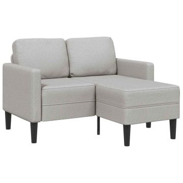 vidaXL Canapea cu 2 locuri cu șezlong în formă L gri nor 125 cm textil