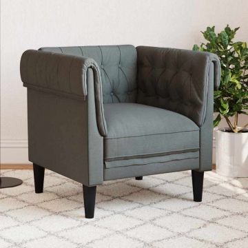 vidaXL Scaun canapea Chesterfield Gri închis 78.5 x 74.5 x 74.5 cm