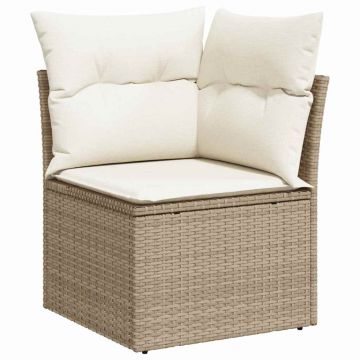 vidaXL Set de canapele pentru grădină cu pernă 12 pcs Bej și crem