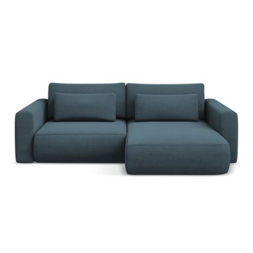 Colțar albastru extensibil/cu spațiu de depozitare (cu colț pe partea dreaptă/cu șezlong) Kapua – Makamii