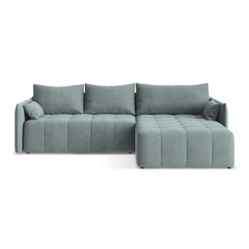 Colțar albastru extensibil/cu spațiu de depozitare (cu colț pe partea dreaptă/cu șezlong) Moku – Makamii