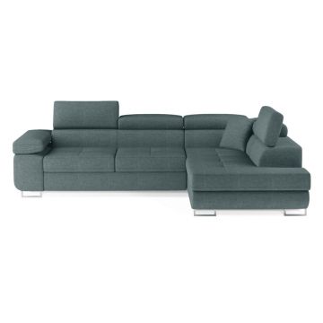 Colțar albastru extensibil/cu spațiu de depozitare (cu colț pe partea dreaptă/în formă de ”L”) Anton – ELTAP