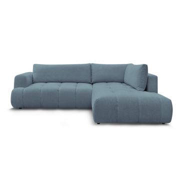 Colțar albastru extensibil/cu spațiu de depozitare (cu colț pe partea dreaptă/în formă de ”L”) Fuji – Bobochic Paris