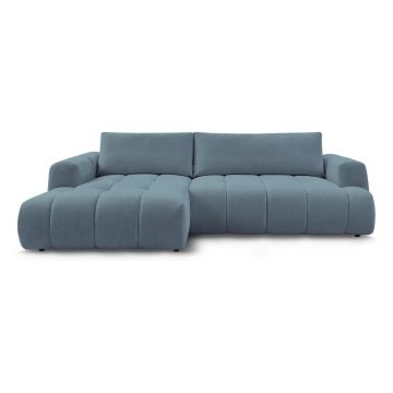 Colțar albastru extensibil/cu spațiu de depozitare (cu colț pe partea stângă/cu șezlong) Fuji – Bobochic Paris