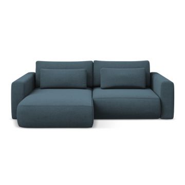 Colțar albastru extensibil/cu spațiu de depozitare (cu colț pe partea stângă/cu șezlong) Kapua – Makamii